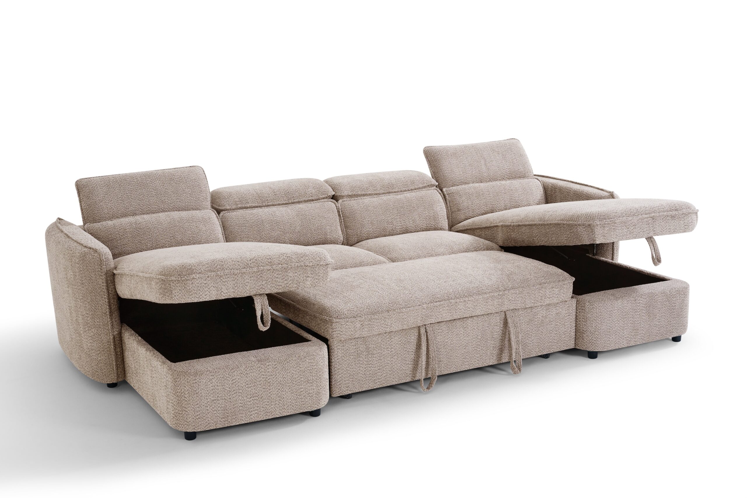 Capri Sofabed Beige U Shape Corner - Image 3