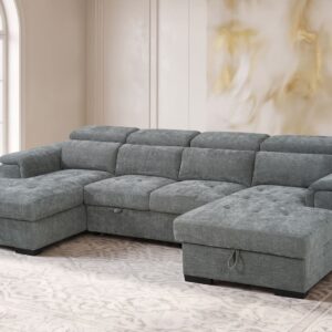 Alaya Sofabed Grey U Shape Corner